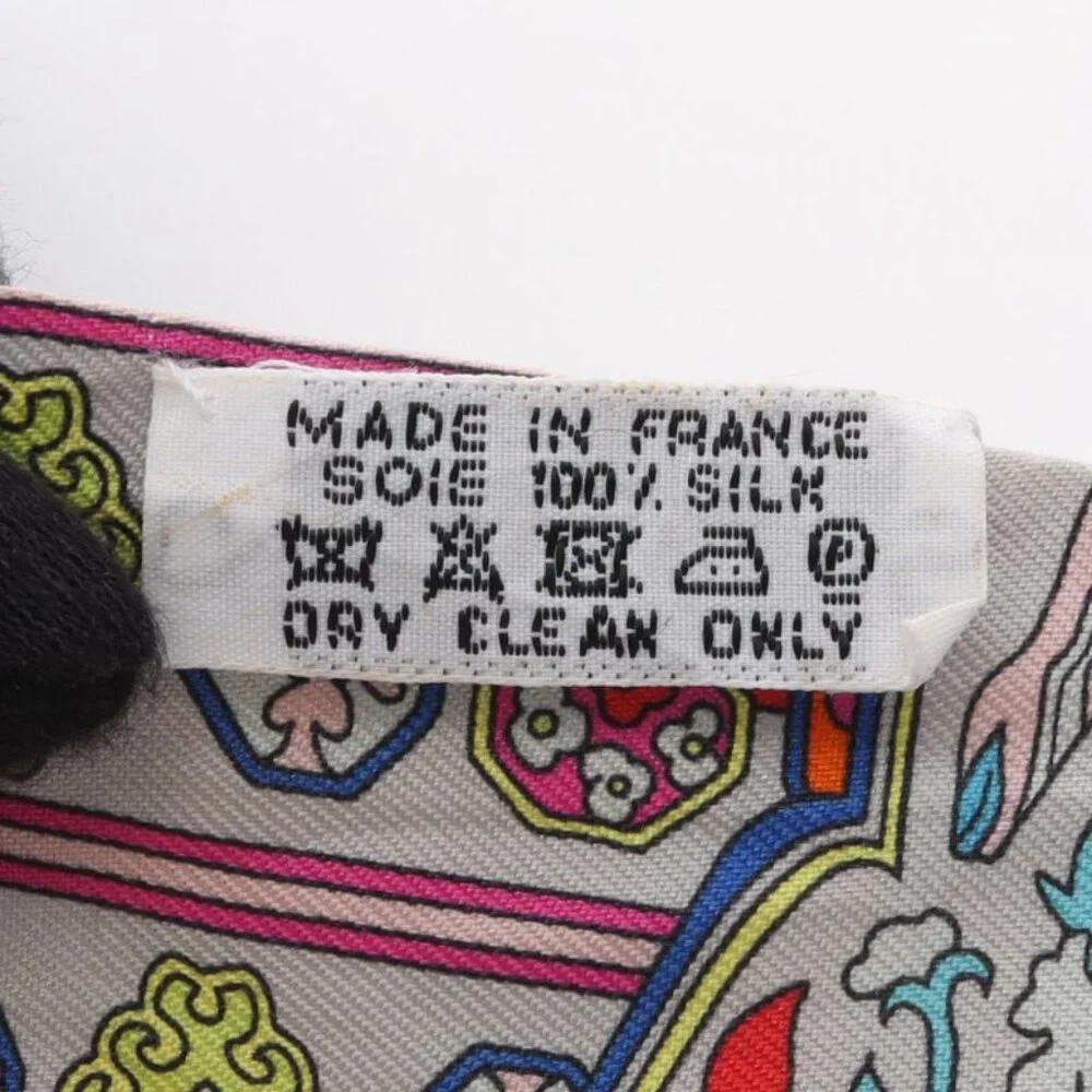 ★SOLD★ Hermes Scarf Twill Tapis Persans Silk Gray Multicolor - Picture 5 of 10